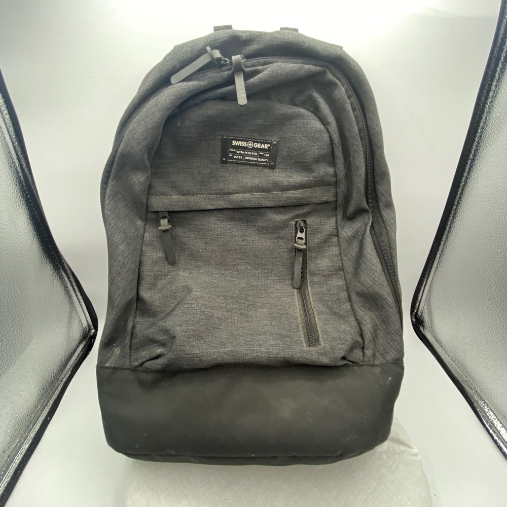 SwissGear Backpack Gray Heather Black Laptop Bag Travel School Work Everyday